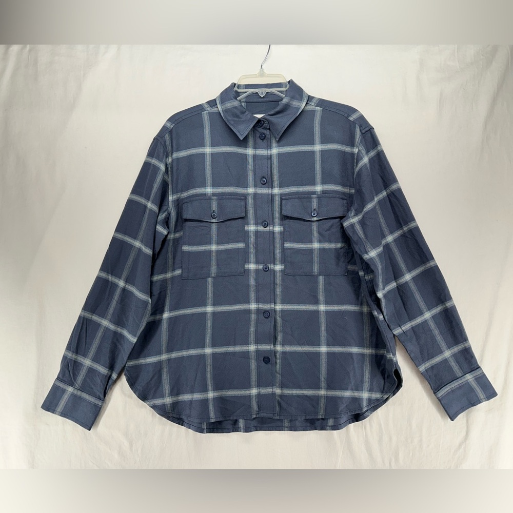 Treasure & Bond Shirt‎ Boyfriend Plaid Button Down Relaxed Casual Blue Size XS